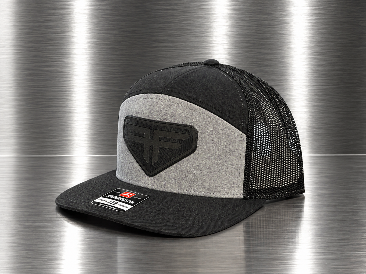 Grey/Black 7 Panel Hat
